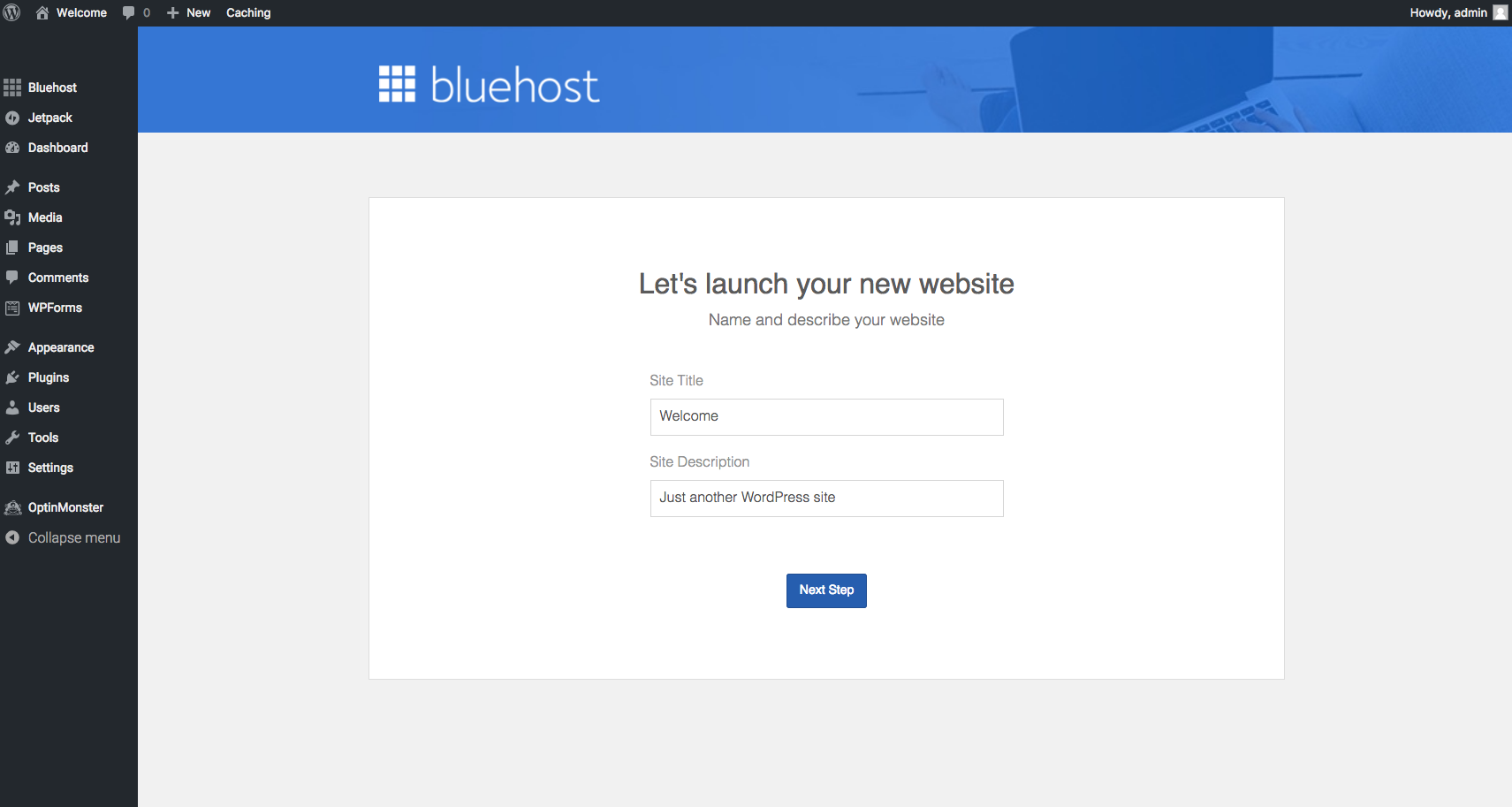 BlueHost launch site