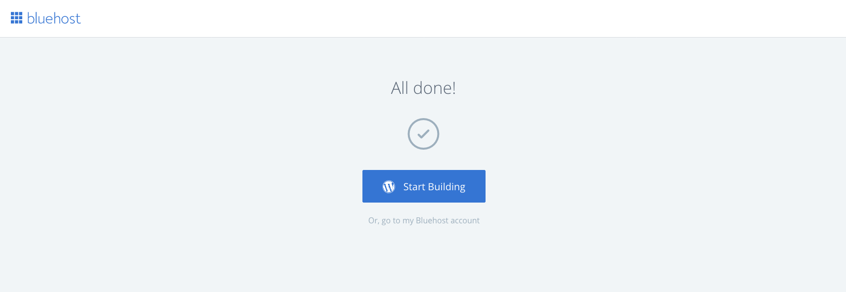 BlueHost theme installed